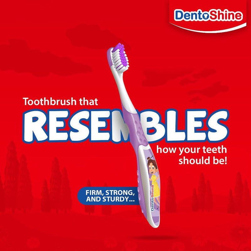 DentoShine Comfy Grip Toothbrush - Pack of 4 (Age 5+) - Laadlee