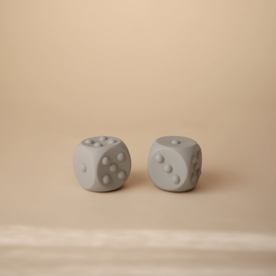 Mushie Dice Press Toy (set of 2) Tradewinds/Stone - Laadlee
