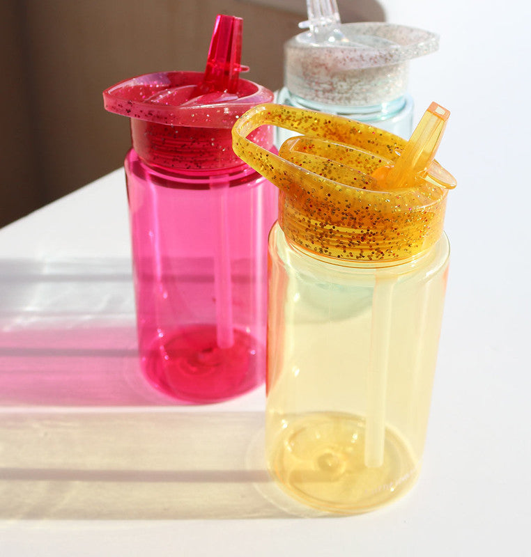 A Little Lovely Company Drink Bottle - Glitter - Gold - Laadlee