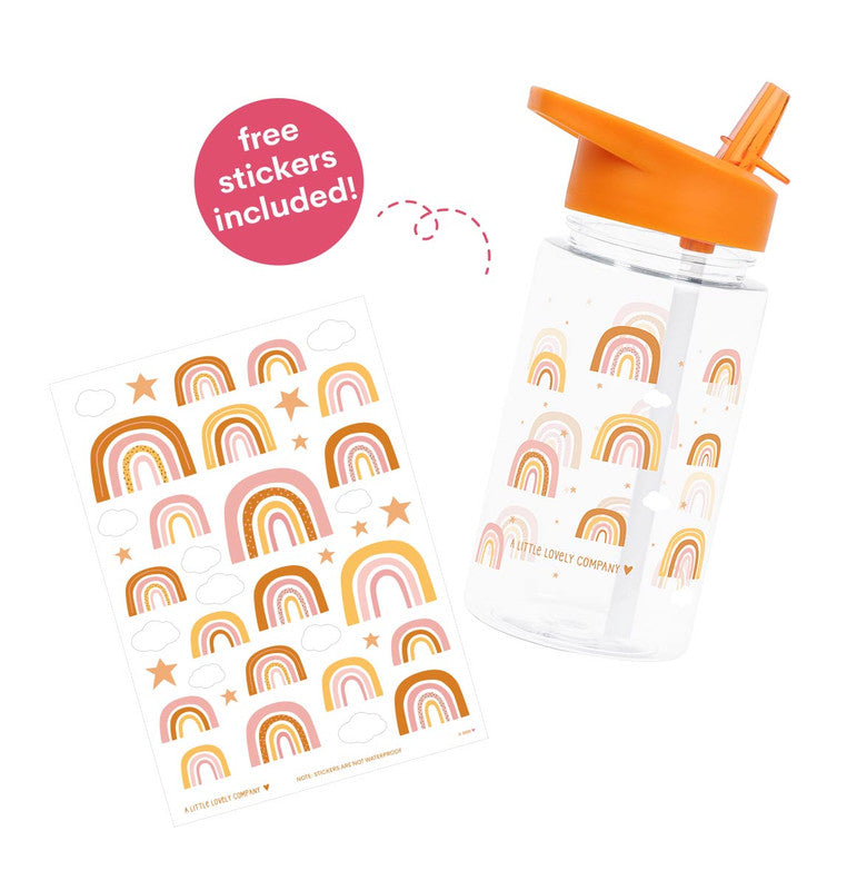 A Little Lovely Company Drink Bottle - Rainbows - Laadlee