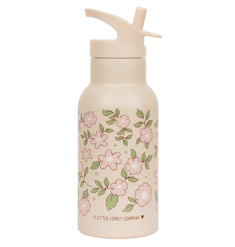 A Little Lovely Company Stainless Steel Water Bottle - 350ml - Blossoms Pink - Laadlee