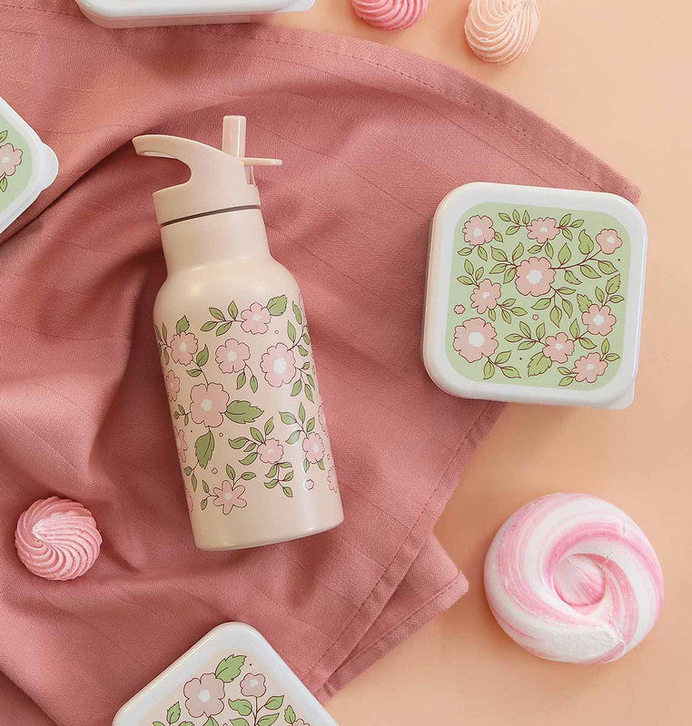 A Little Lovely Company Stainless Steel Water Bottle - 350ml - Blossoms Pink - Laadlee