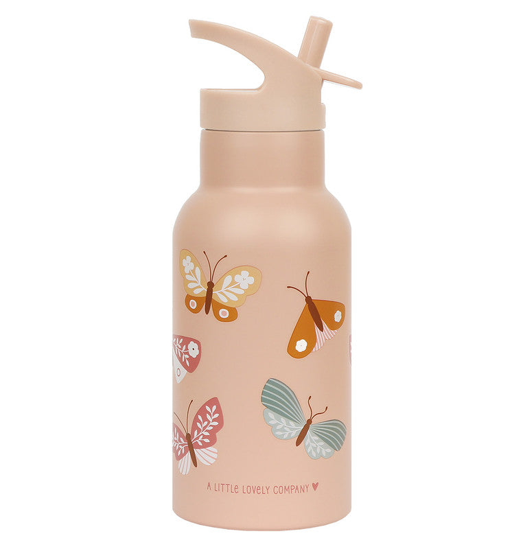 A Little Lovely Company Stainless Steel Water Bottle - 350ml - Butterflies - Laadlee