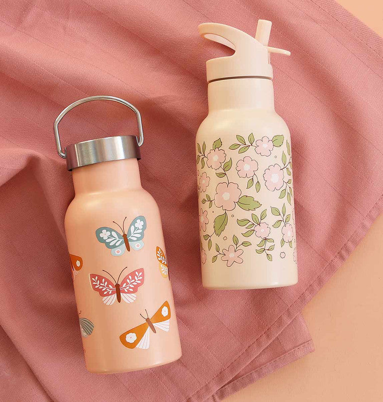 A Little Lovely Company Stainless Steel Water Bottle - 350ml - Butterflies - Laadlee