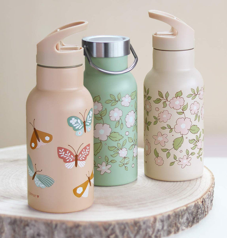 A Little Lovely Company Stainless Steel Water Bottle - 350ml - Butterflies - Laadlee