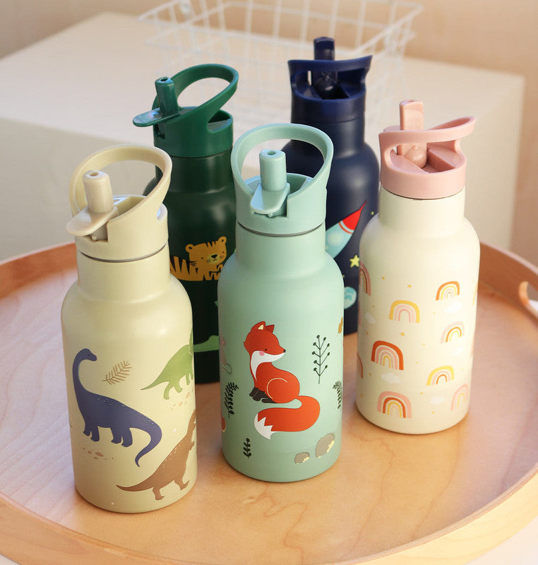 A Little Lovely Company Stainless Steel Water Bottle - 350ml - Forest friends - Laadlee