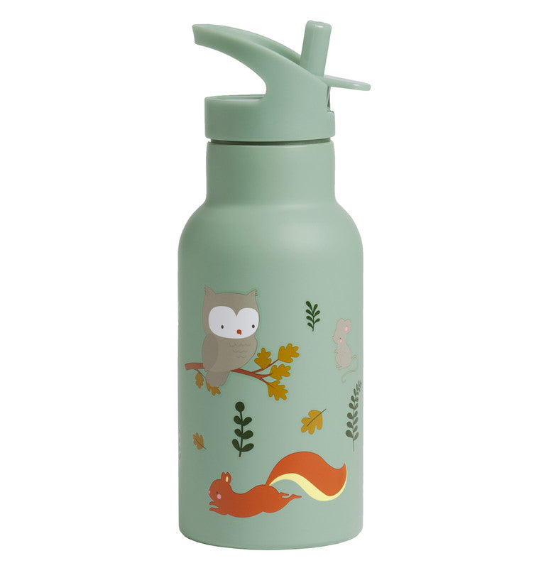 A Little Lovely Company Stainless Steel Water Bottle - 350ml - Forest friends - Laadlee