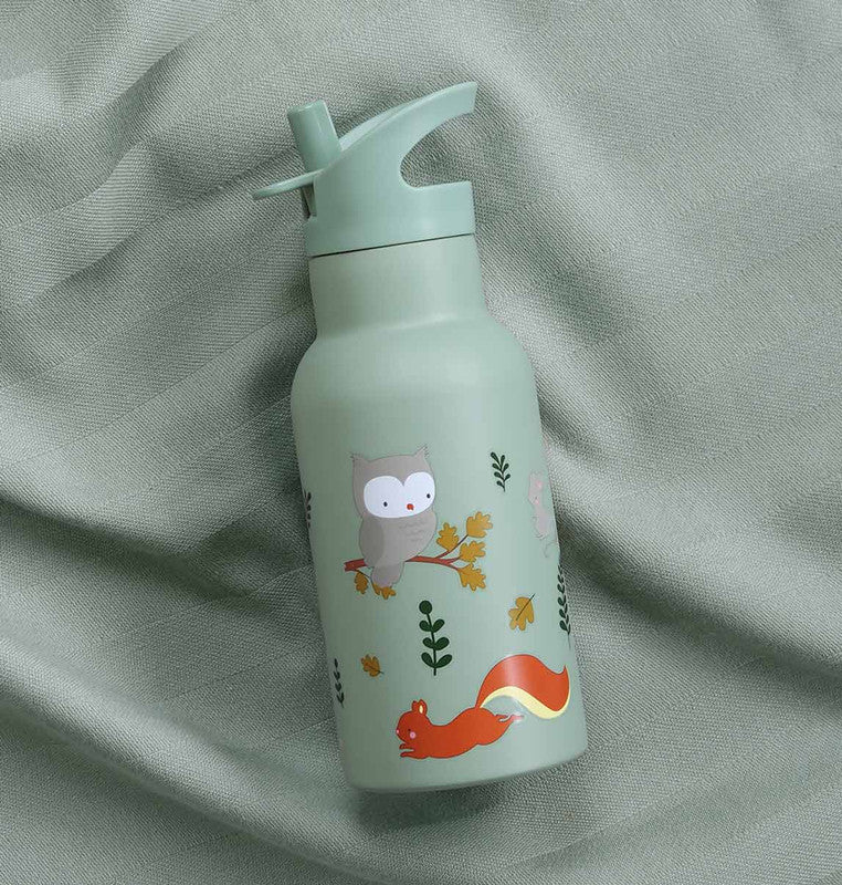 A Little Lovely Company Stainless Steel Water Bottle - 350ml - Forest friends - Laadlee