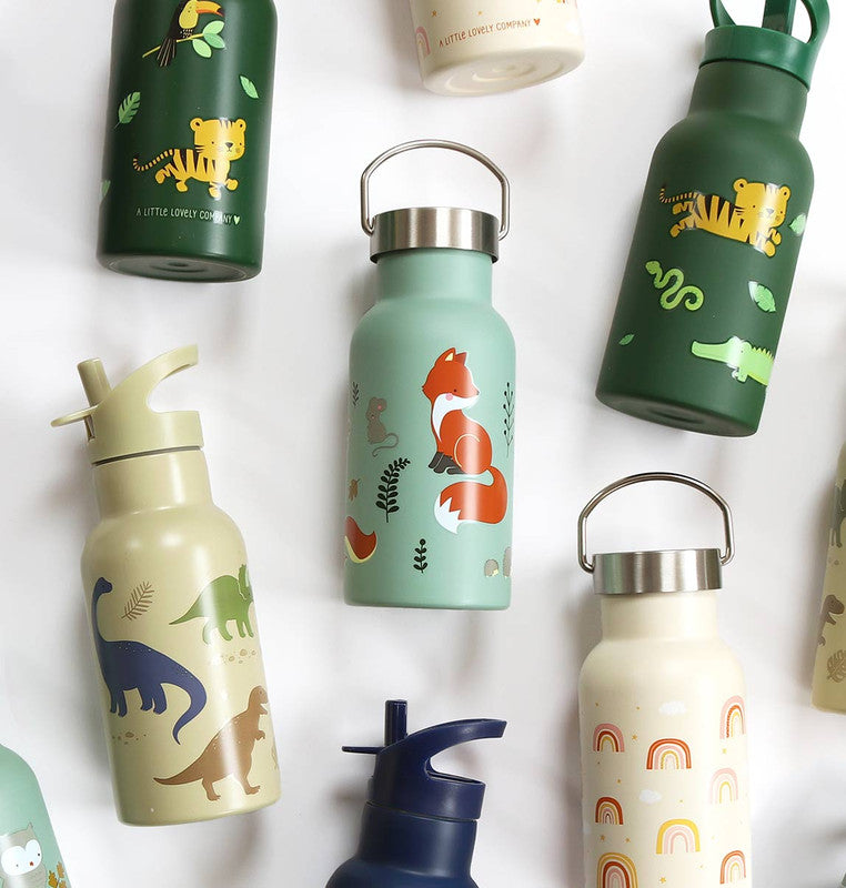 A Little Lovely Company Stainless Steel Water Bottle - 350ml - Forest friends - Laadlee