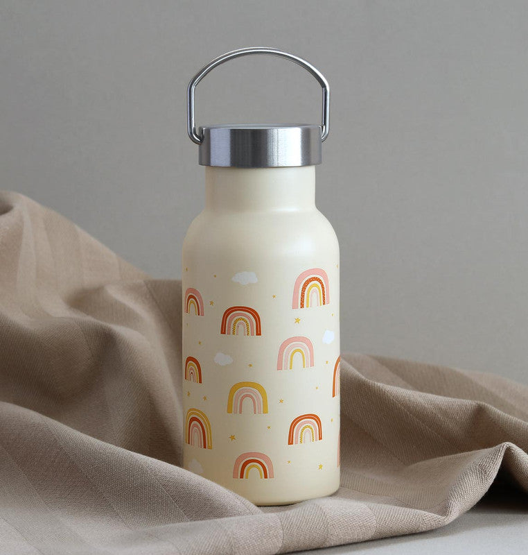 A Little Lovely Company Stainless Steel Water Bottle - 350ml - Rainbows - Laadlee