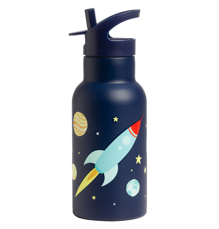 A Little Lovely Company Stainless Steel Water Bottle - 350ml - Space - Laadlee