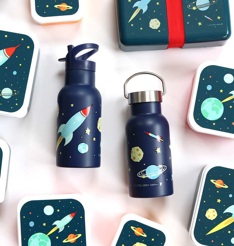 A Little Lovely Company Stainless Steel Water Bottle - 350ml - Space - Laadlee
