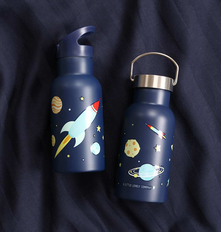 A Little Lovely Company Stainless Steel Water Bottle - 350ml - Space - Laadlee