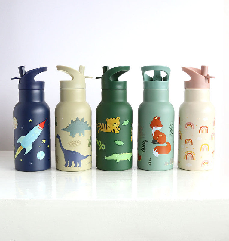 A Little Lovely Company Stainless Steel Water Bottle - 350ml - Space - Laadlee