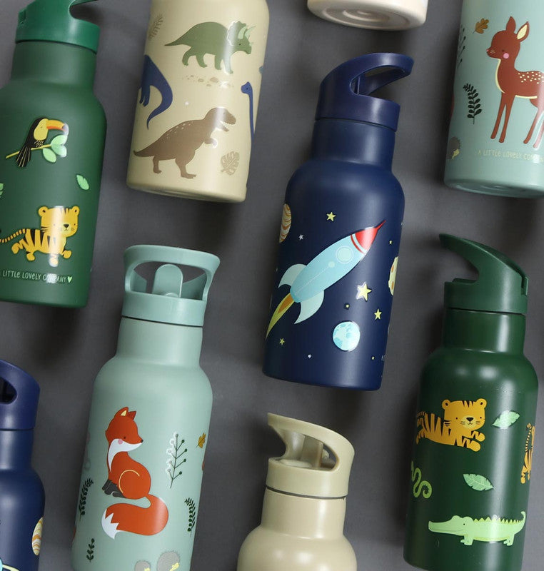 A Little Lovely Company Stainless Steel Water Bottle - 350ml - Space - Laadlee