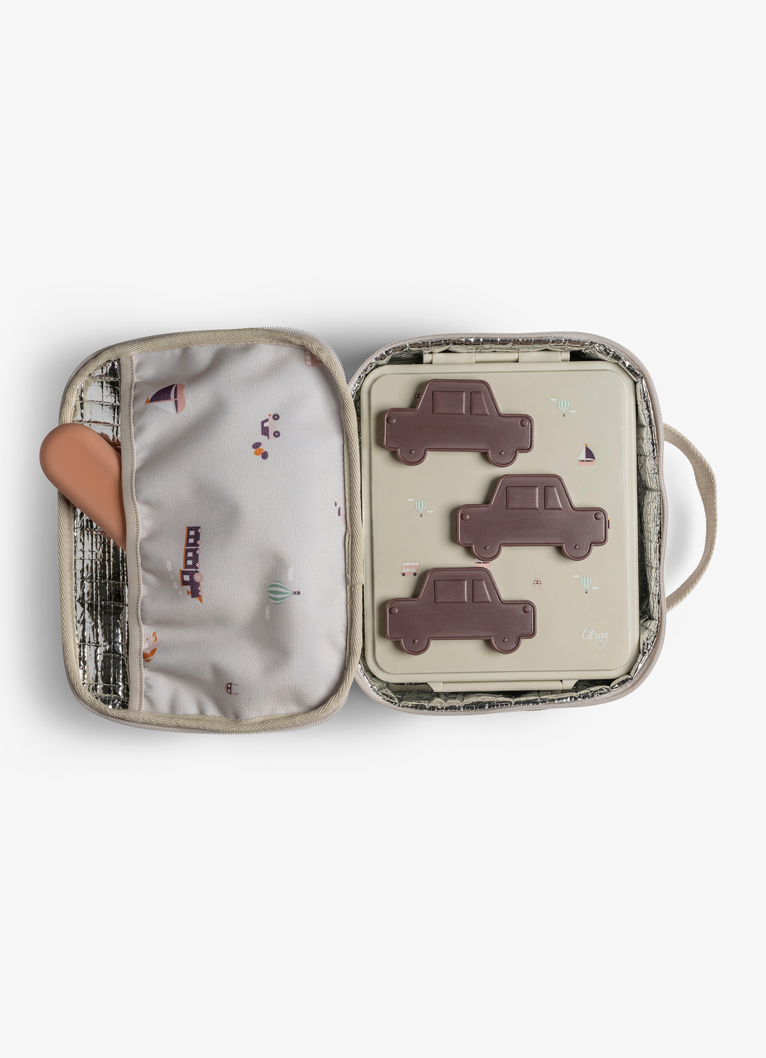 Citron Insulated Square Lunchbag - Vehicles - Laadlee