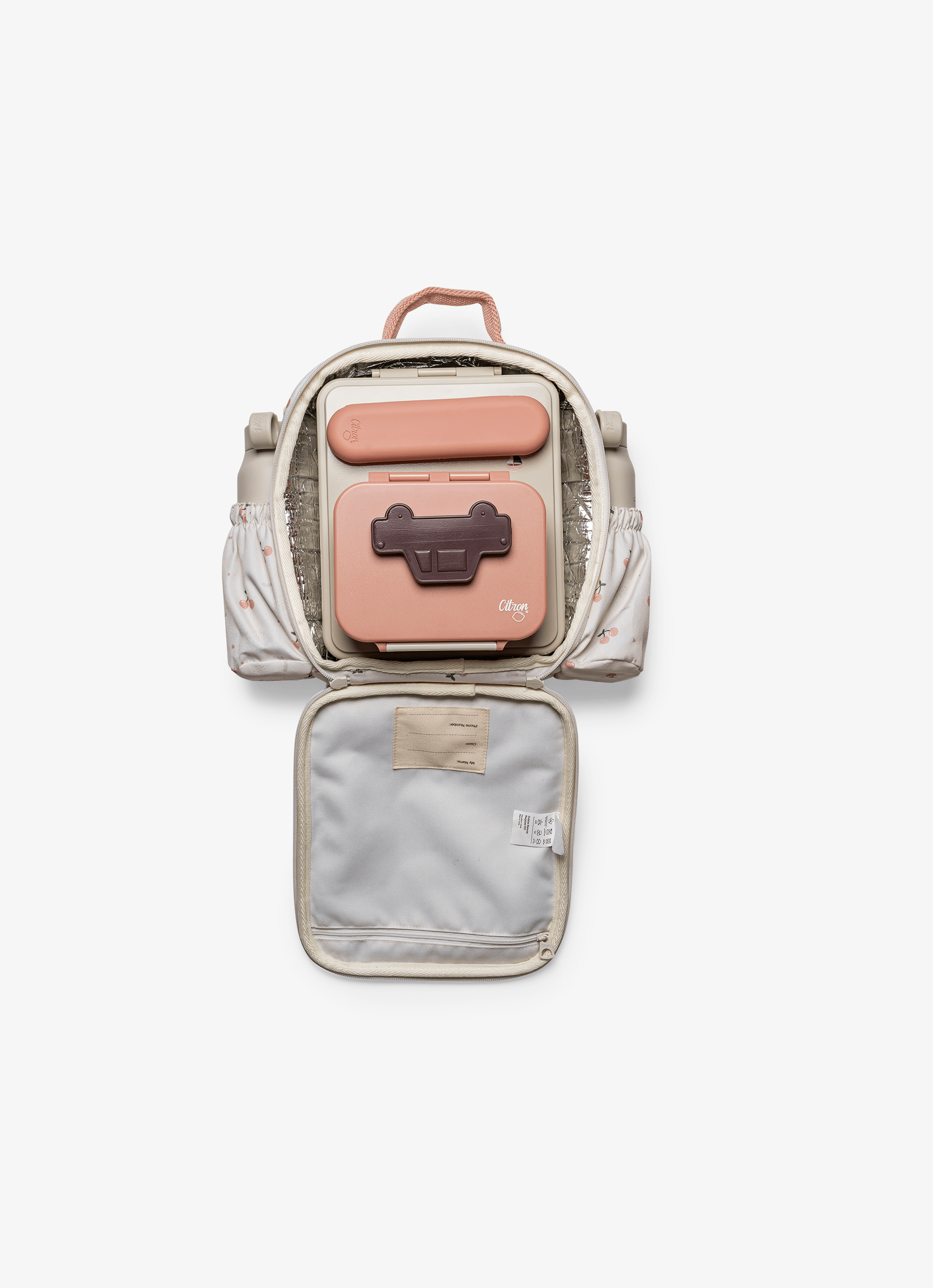 Citron Insulated Lunchbag Backpack - Cherry - Laadlee