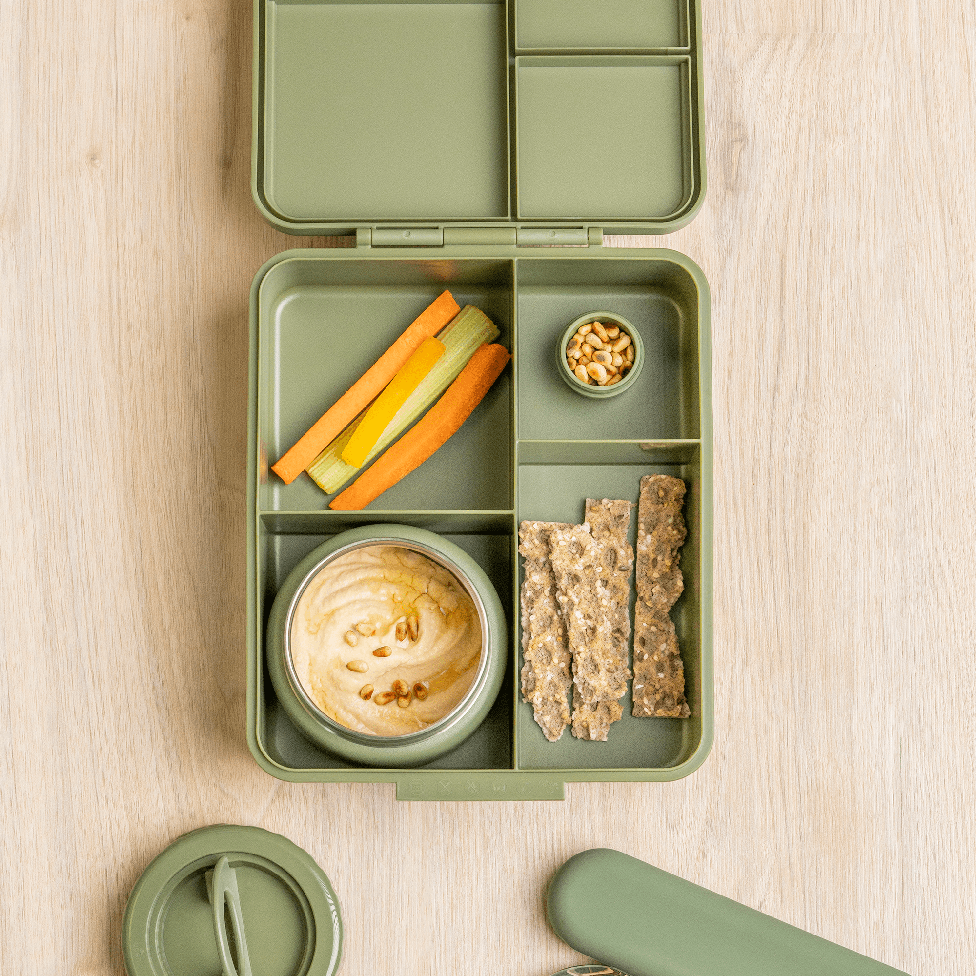 Citron Grand Lunchbox - Olive Green - Laadlee