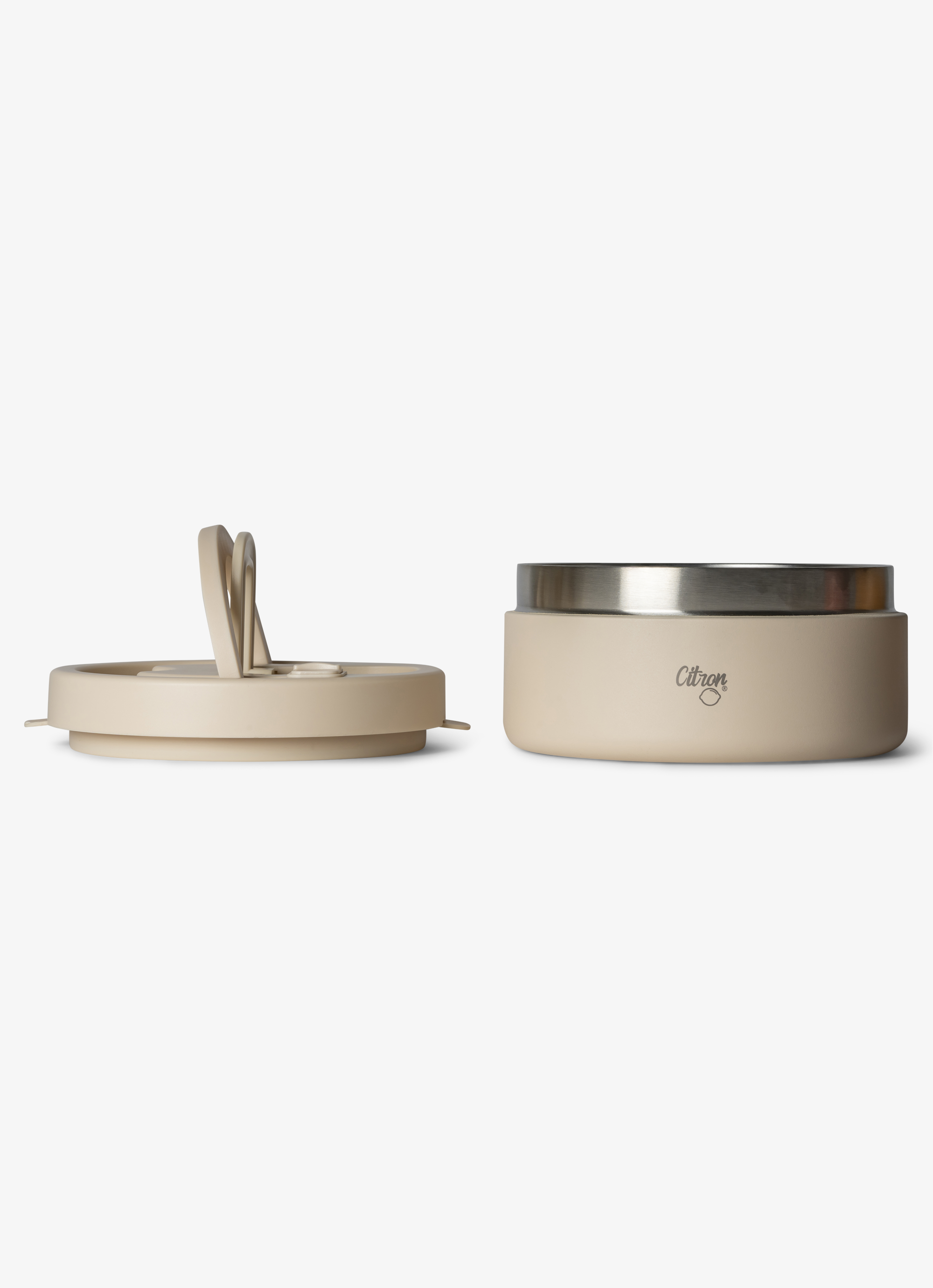 Citron Stainless Steel Food Jar 400ml - Beige - Laadlee