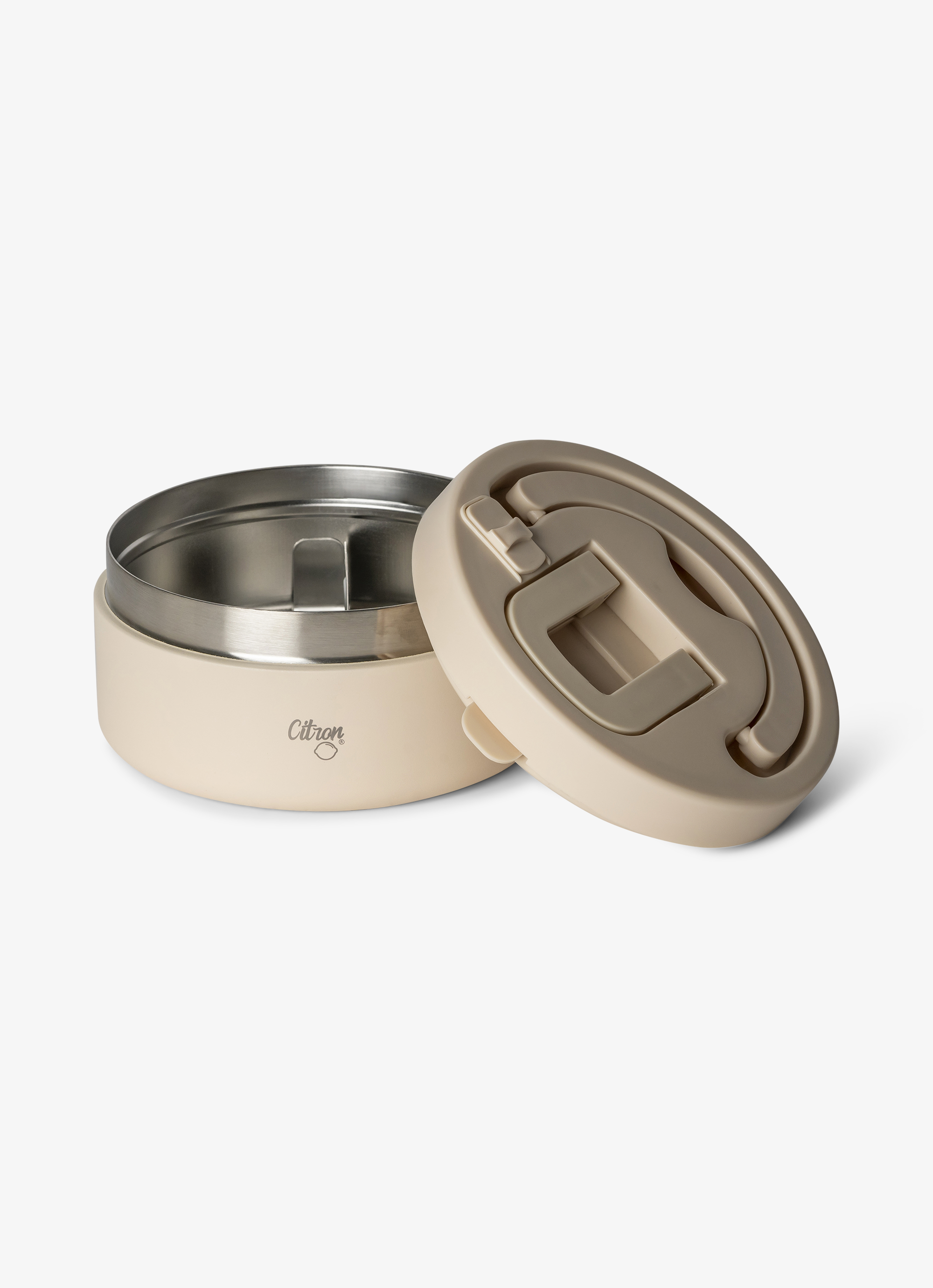 Citron Stainless Steel Food Jar 400ml - Beige - Laadlee