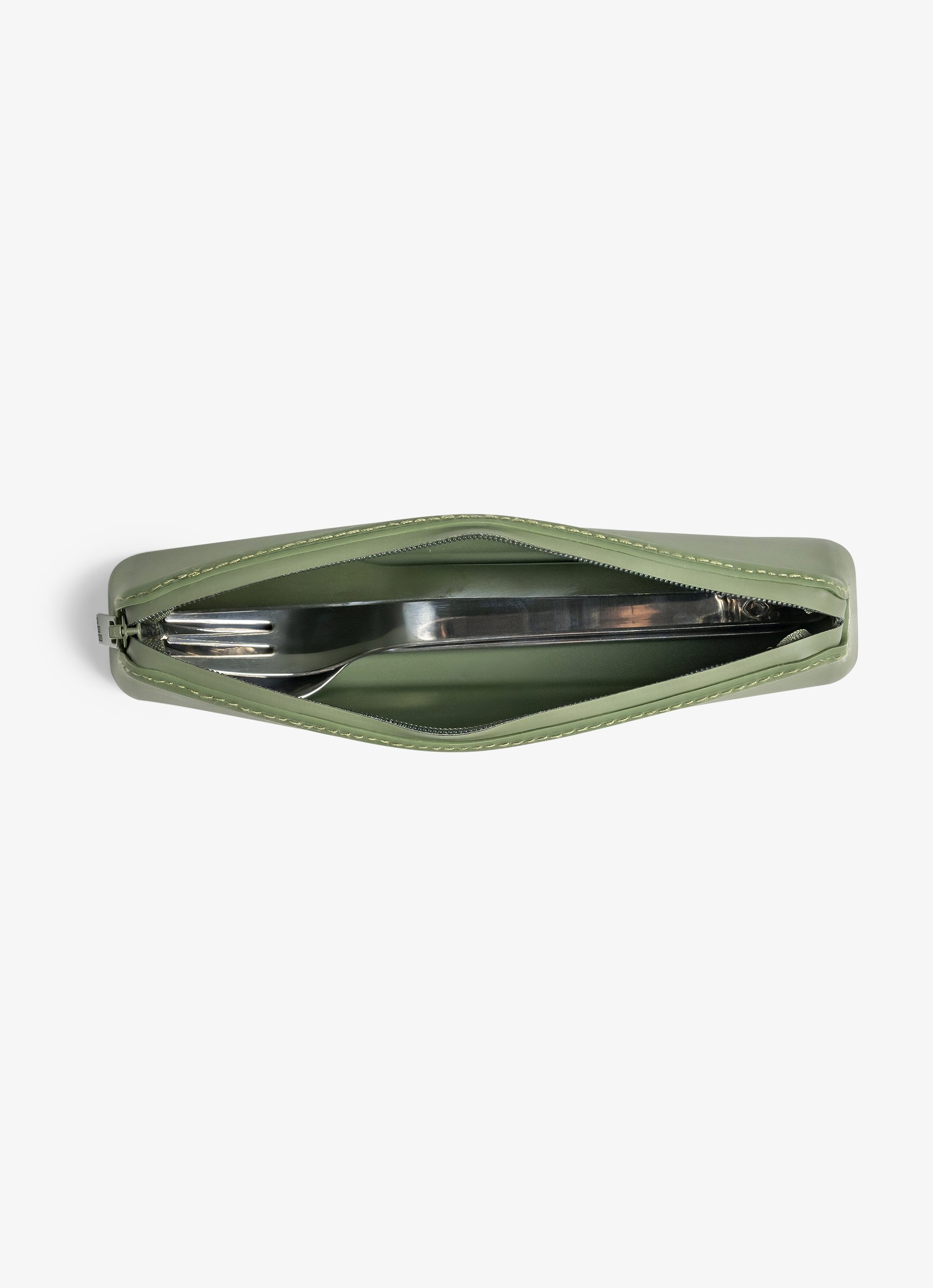 Citron Stainless Steel Cutlery with Pouch - Green - Laadlee