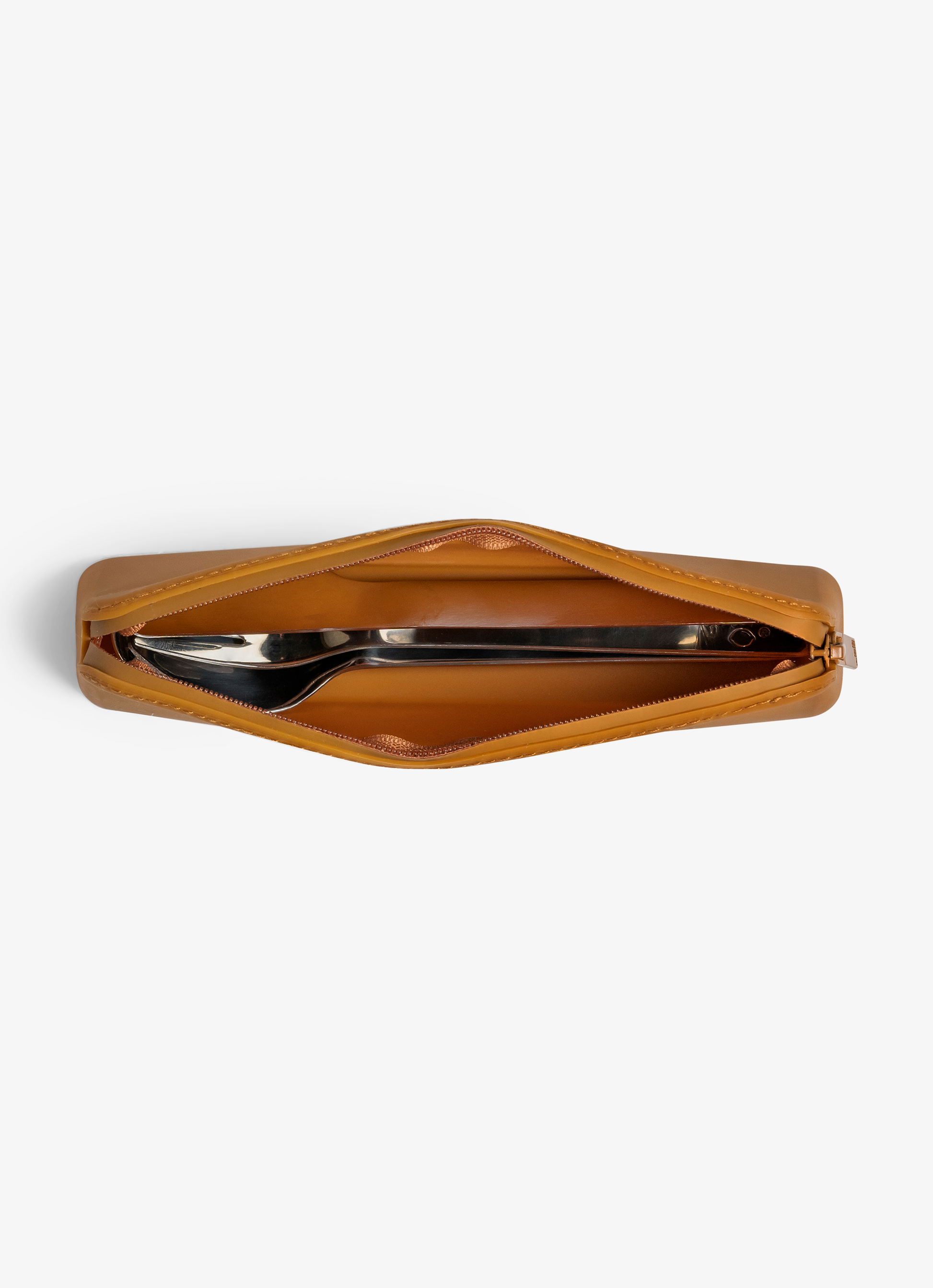 Citron Stainless Steel Cutlery with Pouch - Caramel - Laadlee