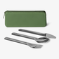 Citron Stainless Steel Cutlery with Pouch - Green - Laadlee