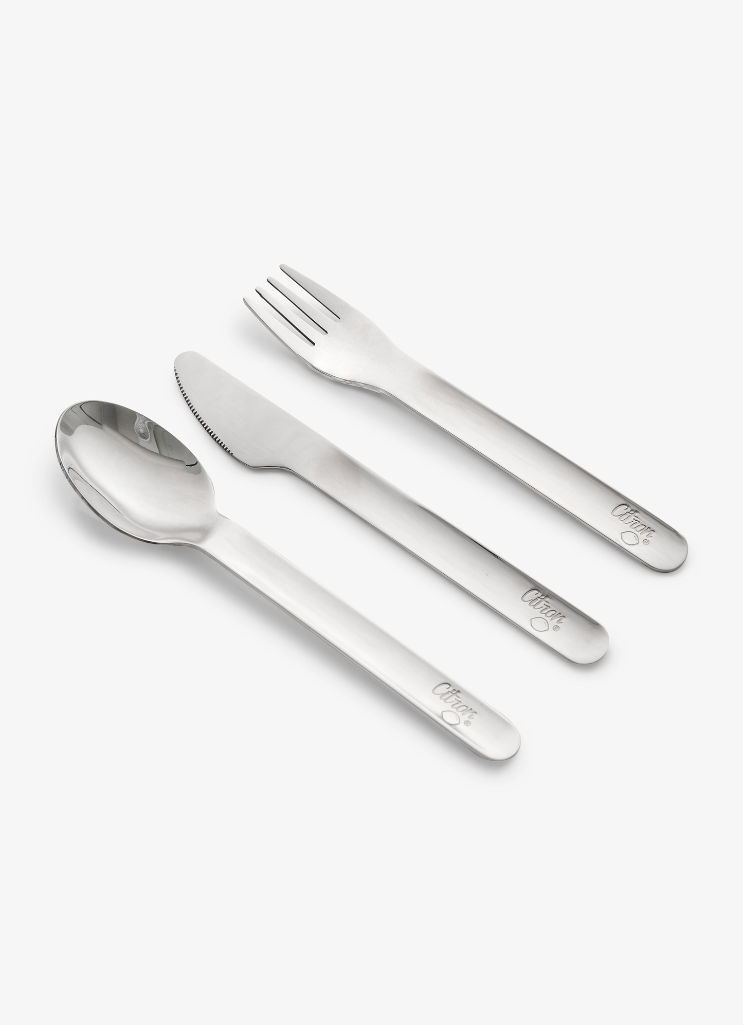 Citron Stainless Steel Cutlery with Pouch - Caramel - Laadlee