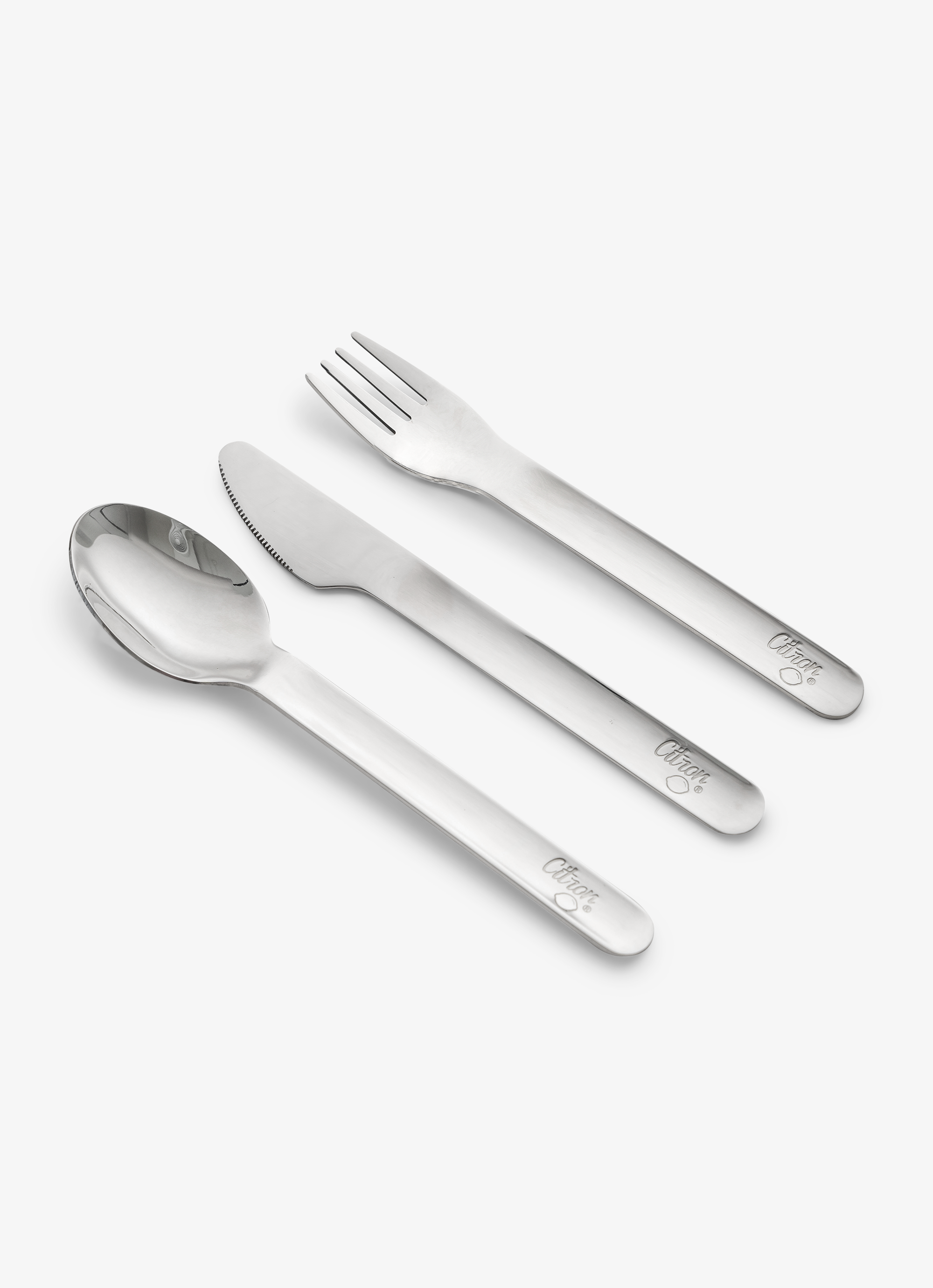 Citron Stainless Steel Cutlery with Pouch - Green - Laadlee