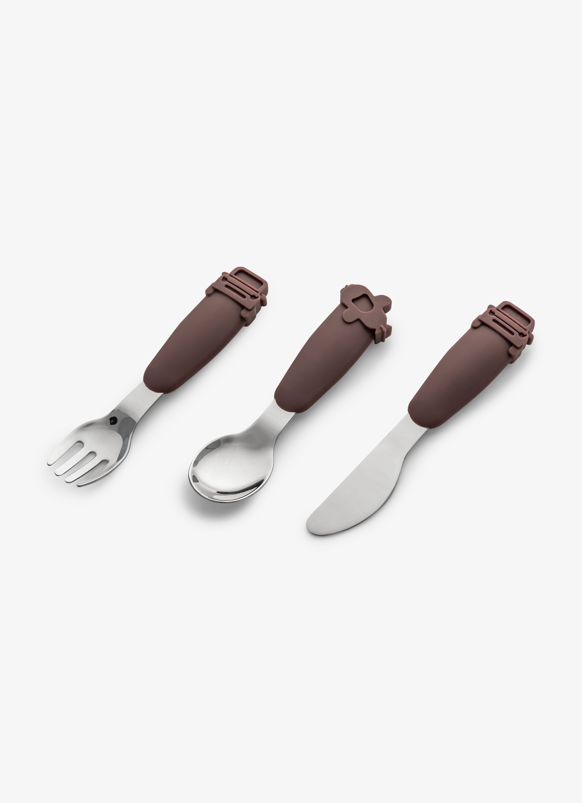 Citron Silicone Cutlery Set with Pouch - Plum - Laadlee