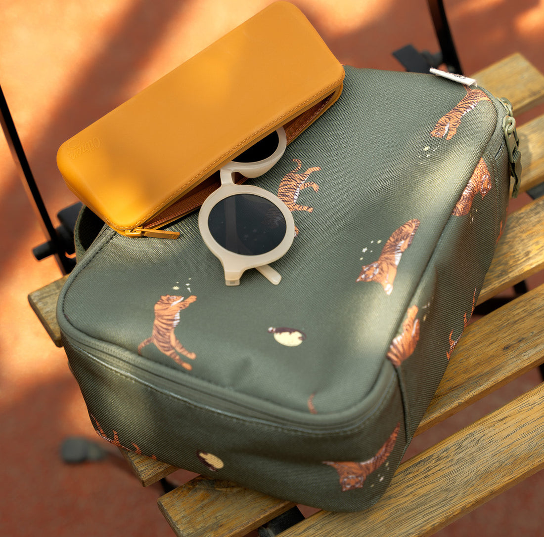 Citron Insulated Square Lunchbag - Tiger - Laadlee