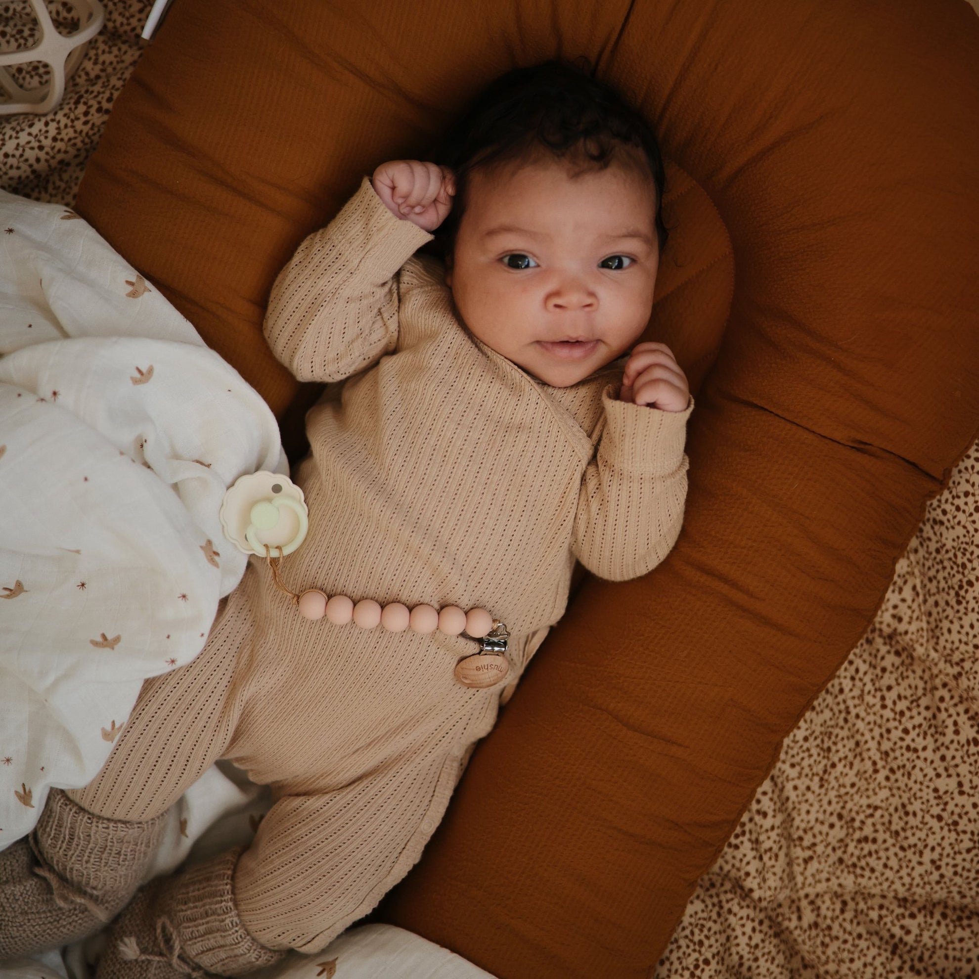 Frigg Daisy Silicone Baby Pacifier 0-6M, 1Pack, Cream Night - Size 1 - Laadlee