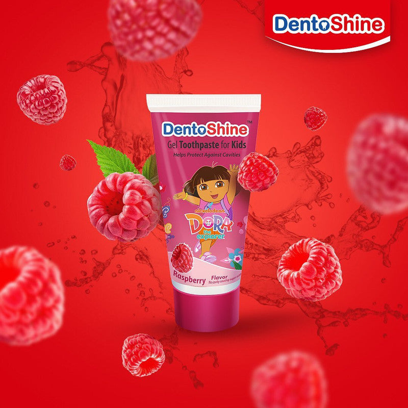 DentoShine Kids Gel Toothpaste 80g - Raspberry (Dora) - Laadlee