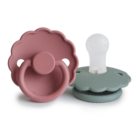 Frigg Daisy Silicone Baby Pacifier 6M - 18M, 2Pack, Cedar/Lily Pad - Size 2 - Laadlee