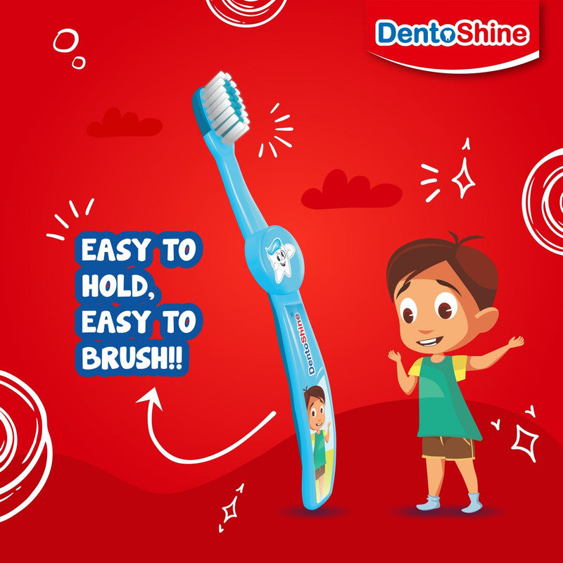 DentoShine Easy Grip Toothbrush - Pack of 4 - Laadlee