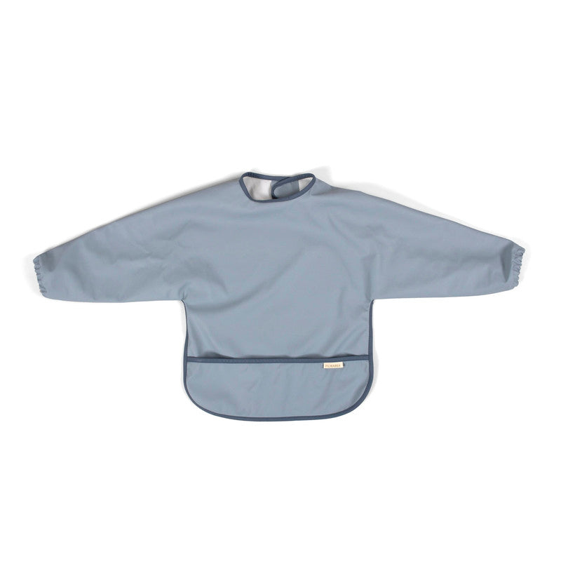 Filibabba Bib with Sleeves - Muddly Blue / Powder Blue - Laadlee