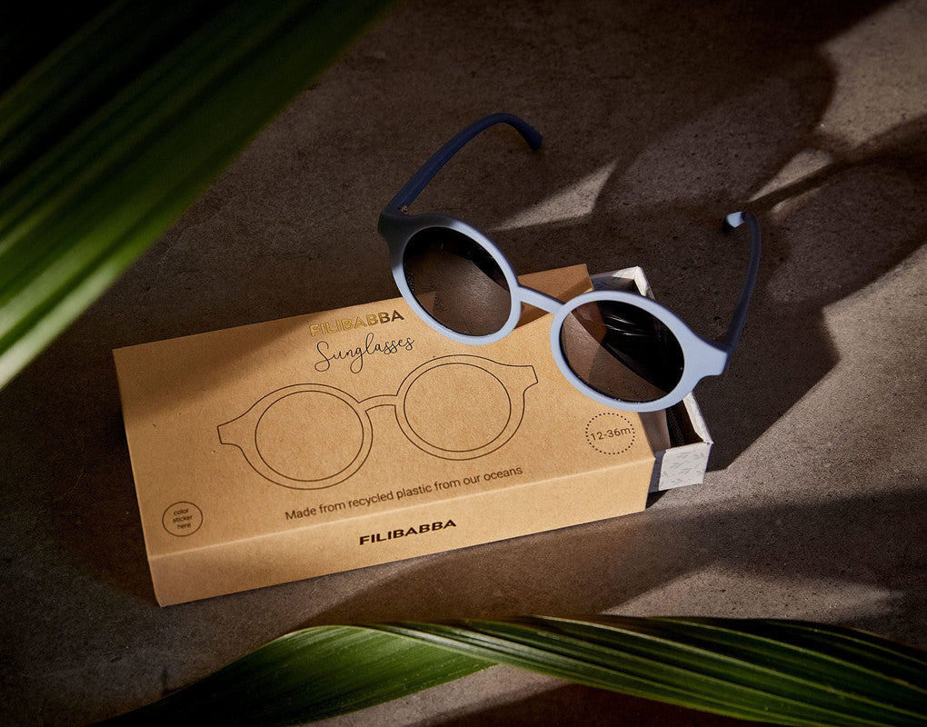 Filibabba Kids Sunglasses in Recycled Plastic - Warm Blue - Laadlee