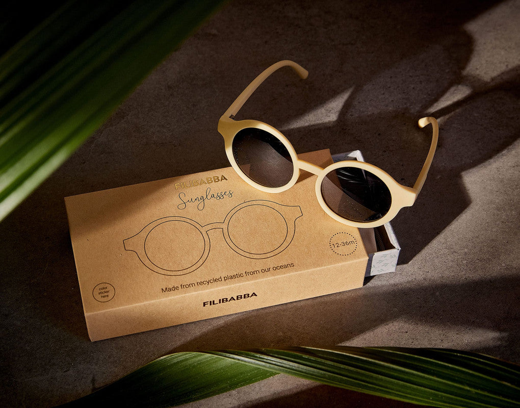 Filibabba Kids Sunglasses in Recycled Plastic - Pale Banana - Laadlee