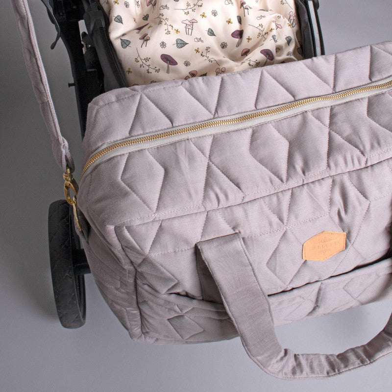 Filibabba Mommy Bag Soft Quilt - Dark Grey - Laadlee