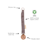 Filibabba Pacifier Holder Dark Grey - Laadlee