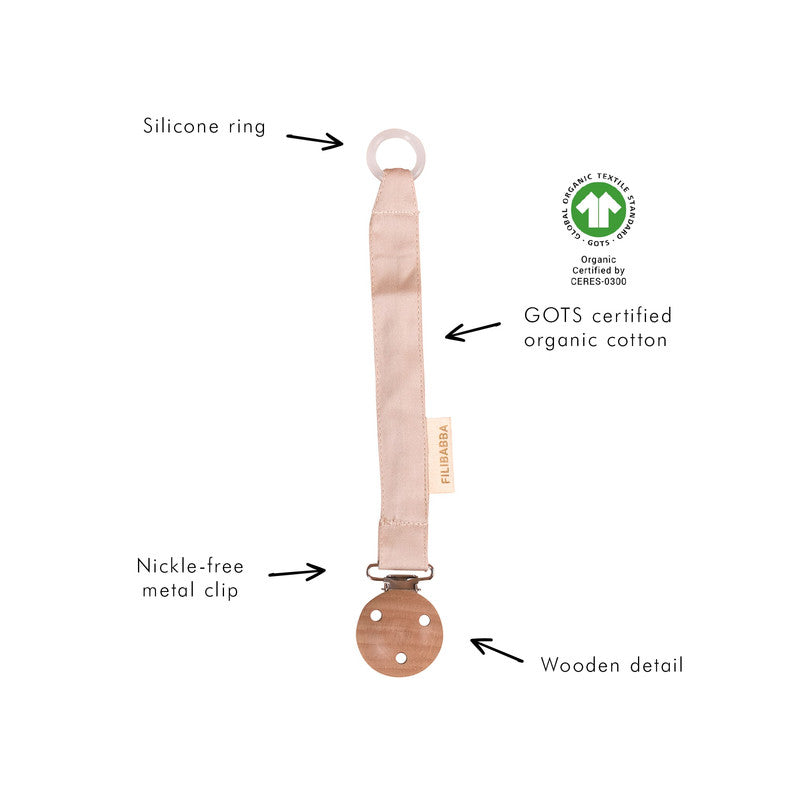 Filibabba Pacifier Holder Nature White - Laadlee