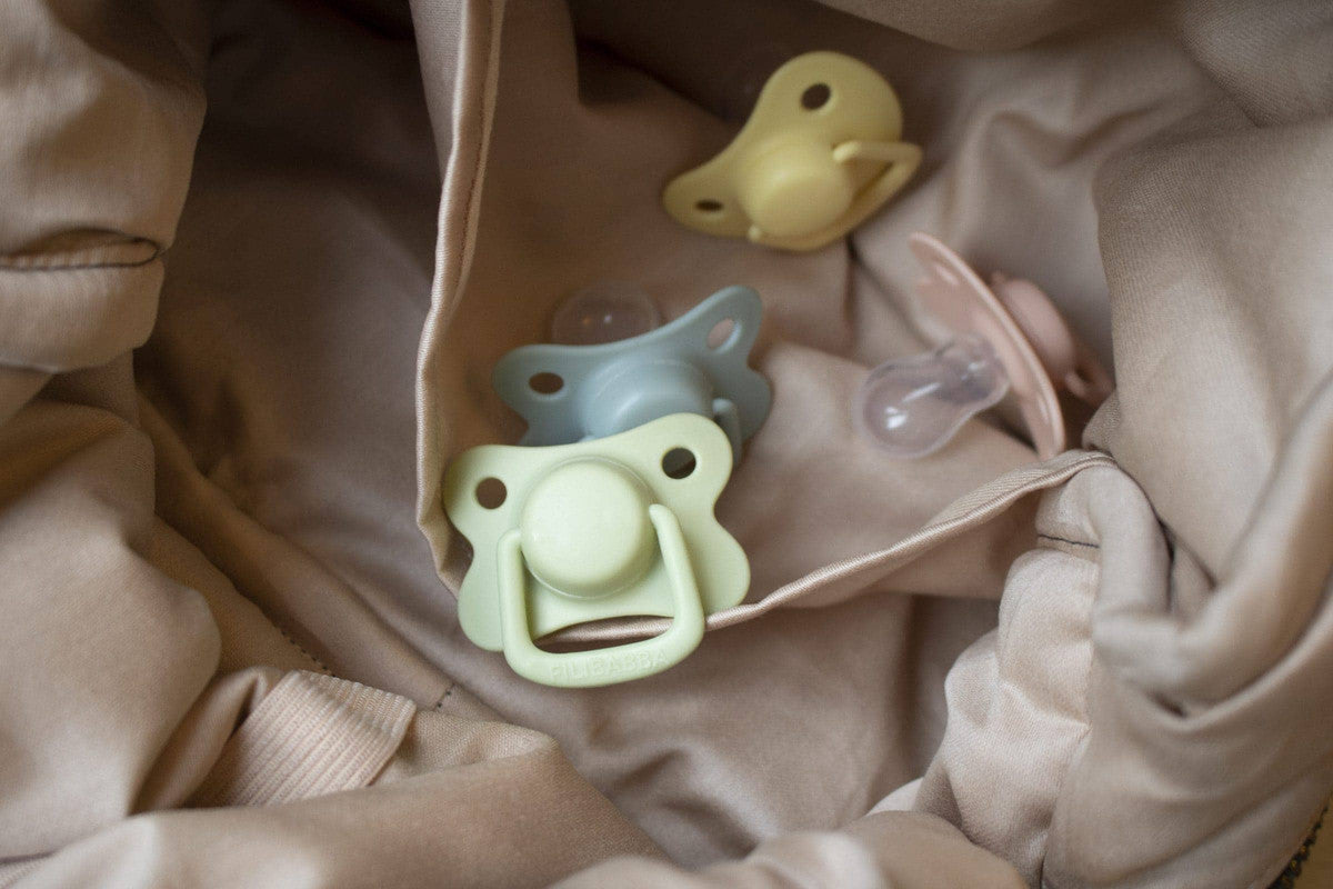Filibabba Silicone Pacifiers - 6M+, Pistachio, Pack of 2 - Laadlee
