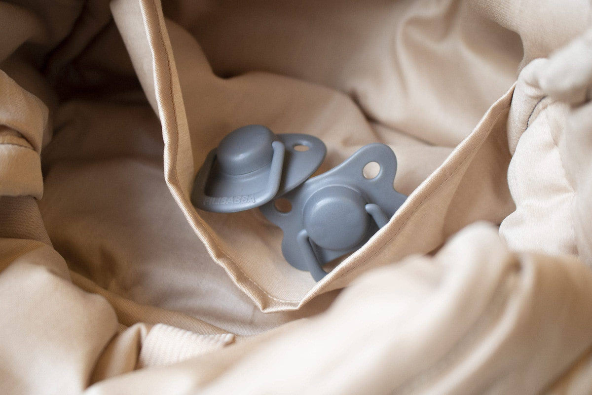 Filibabba Silicone Pacifiers - 0M - 6M, Stone Grey, Pack of 2 - Laadlee