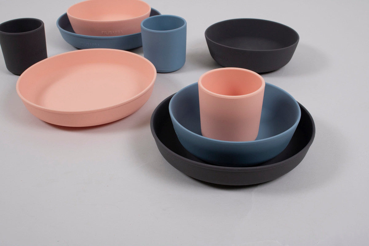 Filibabba Silicone Dinner Set - Powder Blue - Laadlee