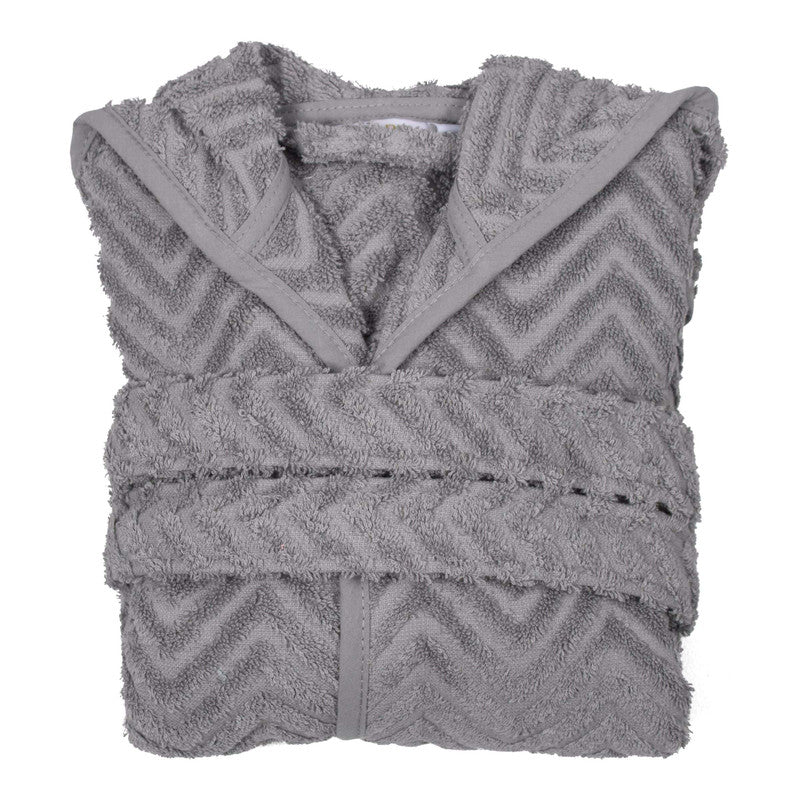 Filibabba Bathrobe GOTS Zigzag - Grey - Laadlee
