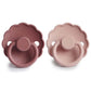 Frigg Daisy Silicone Baby Pacifier 6M - 18M, 2Pack, Blush/Woodchuck - Size 2 - Laadlee