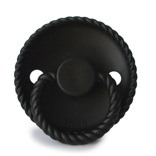 Frigg Rope Latex Baby Pacifier 0-6M, 1Pack, Jet Black - Size 1 - Laadlee