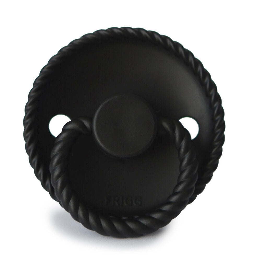 Frigg Rope Silicone Baby Pacifier 0-6M, 1Pack, Jet Black - Size 1 - Laadlee