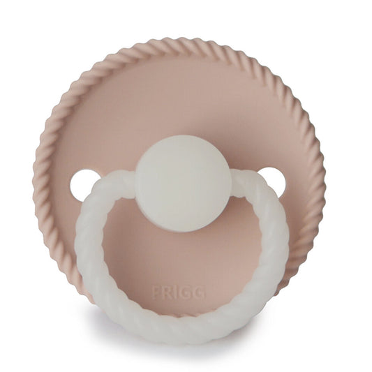 Frigg Rope Silicone Baby Pacifier 6M-18M, 1Pack, Blush Night - Size 2 - Laadlee