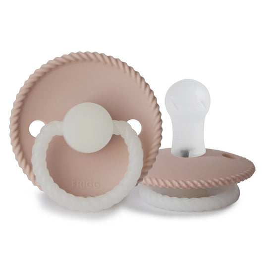 Frigg Rope Silicone Baby Pacifier 6M-18M, 1Pack, Blush Night - Size 2 - Laadlee